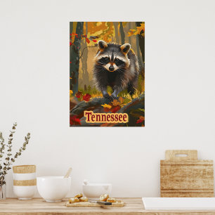 Poster Raccoon du Tennessee