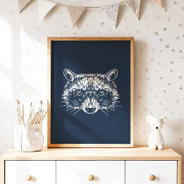 Poster Raccoon | Forest Animal Raccoon Wall Print