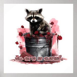 Poster Raccoon Seras-tu ma Saint-Valentin ?