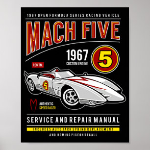 Poster Racer cinq vitesses Mach