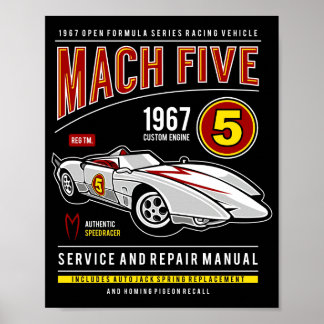 Poster Racer cinq vitesses Mach