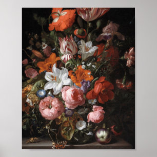 Poster Rachel Ruysch - Fleurs Dans Un Vase En Verre