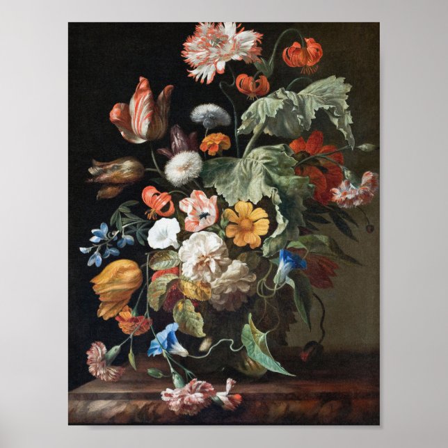 Poster Rachel Ruysch - La Vie Personnelle Avec Fleurs (Devant)