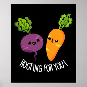 Poster Racine pour vous amusant Veggie Pun Dark BG