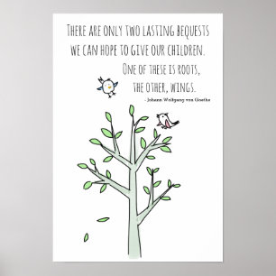 Poster Racines et ailes Inspirer la citation parentale