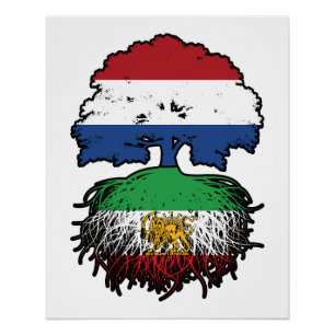 Poster Racines iraniennes cultivées aux Pays-Bas Lion et 