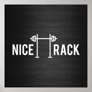 Poster Rack de squat, RACK NICE - Funny Gym Motivational