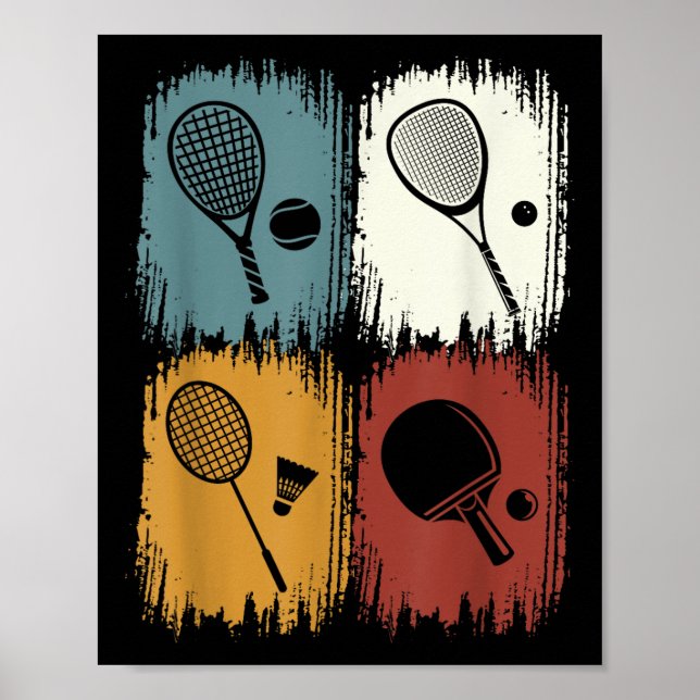 Poster Racketlon, Tournament Sport With 4 Disciplines  (Devant)