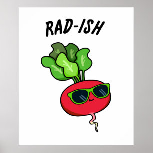 Poster Rad-ish Funny Vegetable Radish Pun