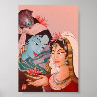 Poster Radha-Krishna Lotus