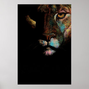 Poster Radiant Darkness - Élégance Effrayante Lionne
