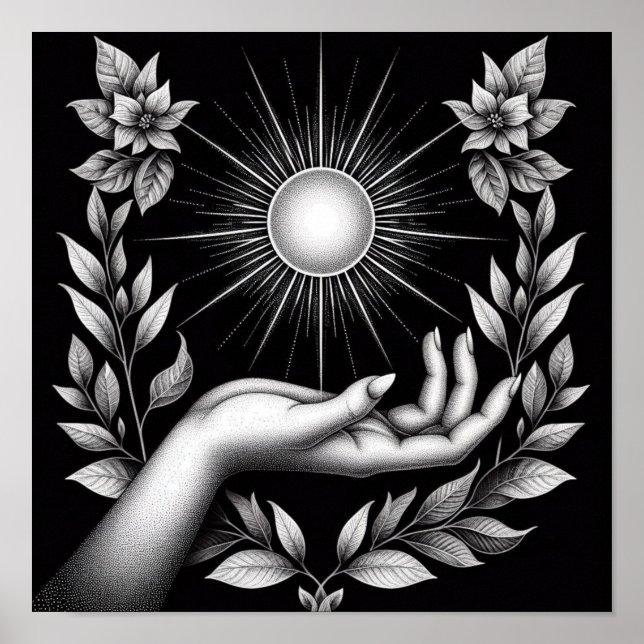 Poster Radiant Sun with Botanical Touch and Feminine (Devant)