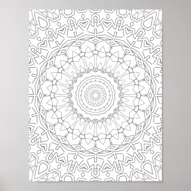 Poster Radiating Star Petal Mandala Design (Devant)