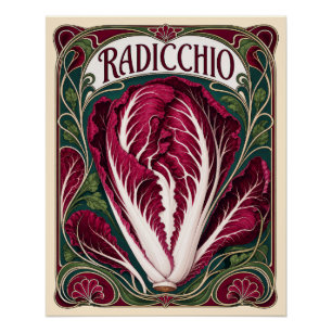 Poster Radicchio vintage dans le style Art nouveau pour l