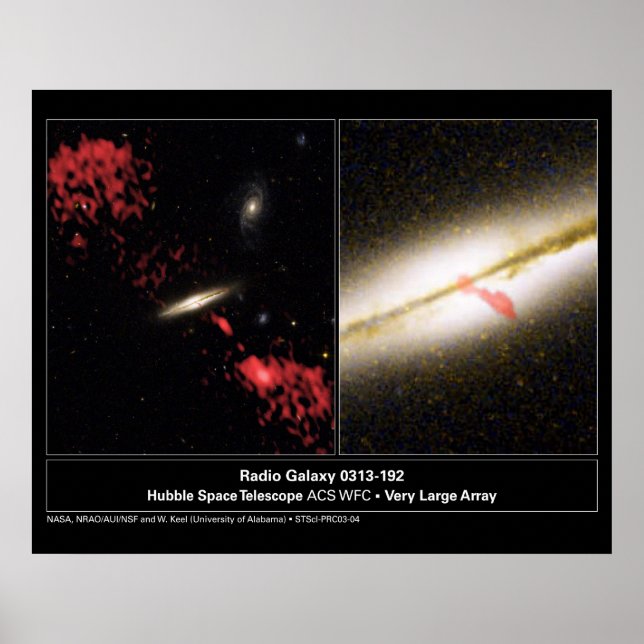 Poster Radio Galaxy 0313192 Télescope Hubble (Devant)