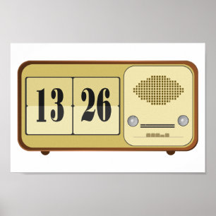 Poster Radio rétro-horloge