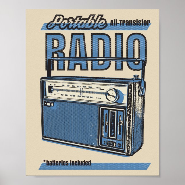 Poster 📻 radio transistante Vintage (Devant)