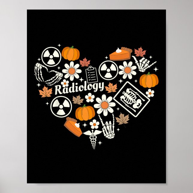 Poster Radiologie Automne Coeur Xray Tech Automne Citroui (Devant)