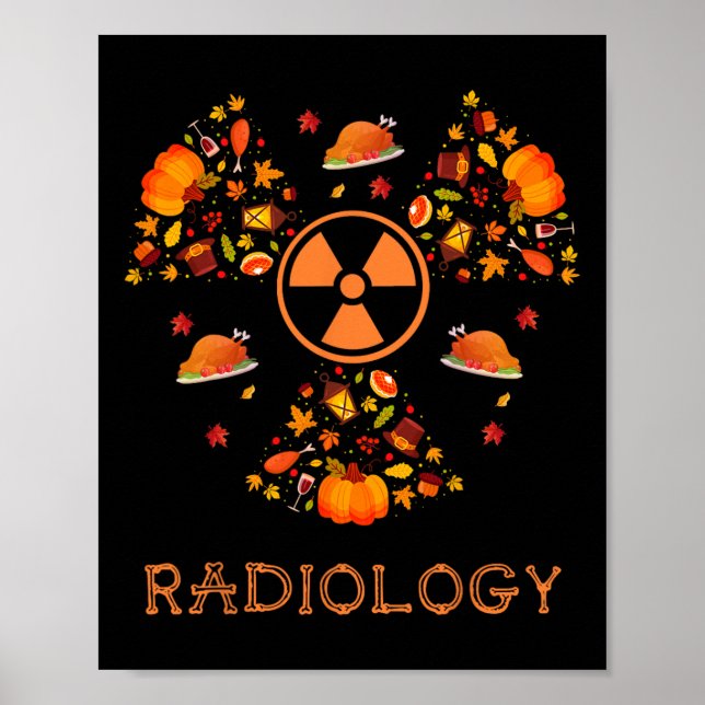 Poster Radiologie automne Tee Thanksgiving Radiologue Xra (Devant)