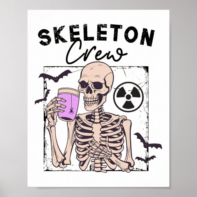 Poster Radiologie Halloween Xray Tech Skeleton Coffee Cre (Devant)