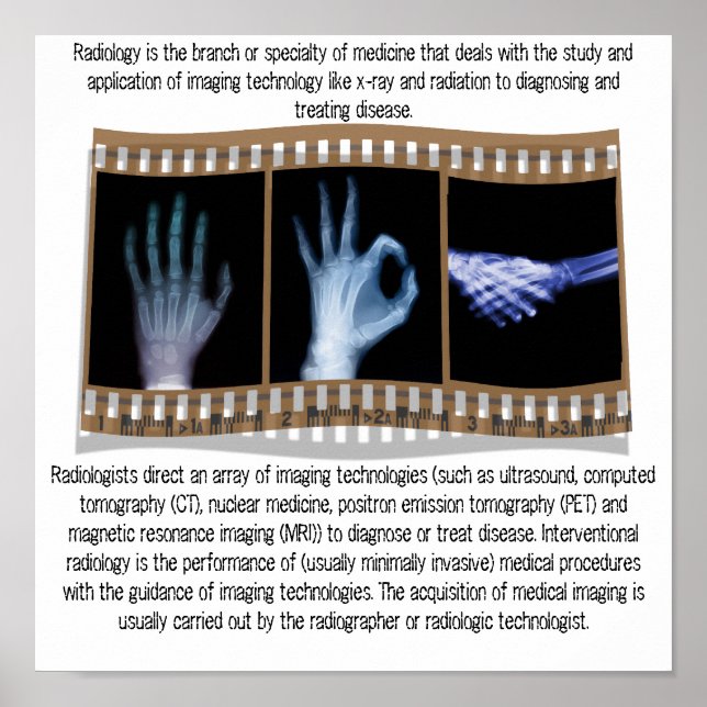 POSTER RADIOLOGIE - POSTE XRAY - MAIN, OK, HANDICAP (Devant)
