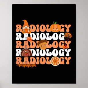 Poster Radiologie rétro Citrouille radiologue Xray Fall T