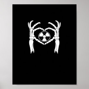 Poster Radiologie X-Ray Tech Coeur en forme de squelette 