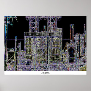 Poster raffinerie de pétrole