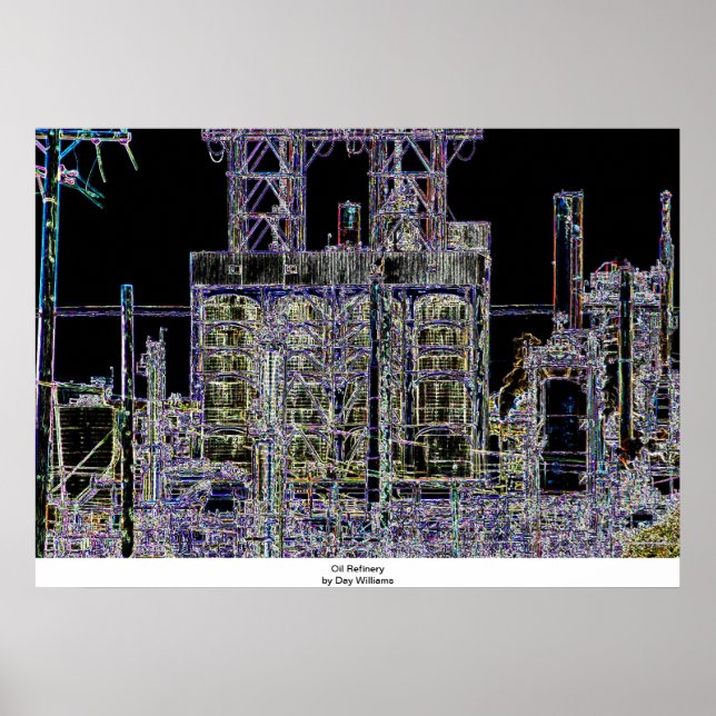Poster raffinerie de pétrole (Devant)