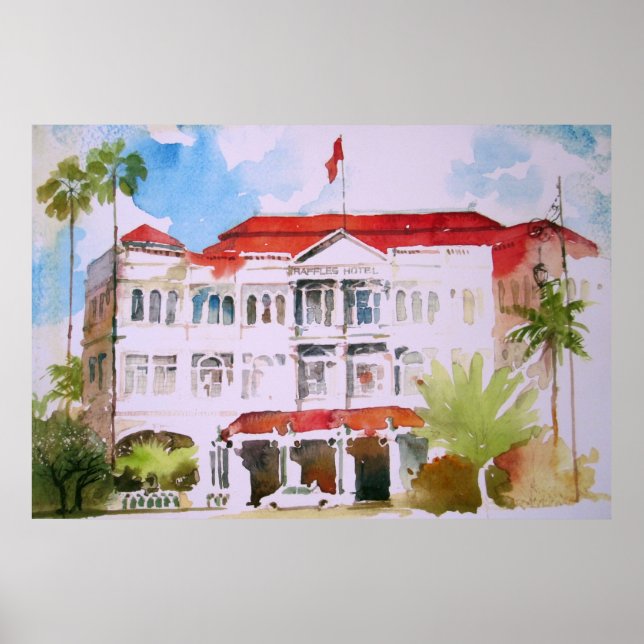 POSTER RAFFLES HOTEL PAR VIC REYES (Devant)