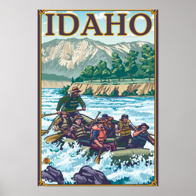 Poster Rafting en eau blanche - Idaho (Devant)
