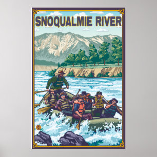 Poster Rafting en eau blanche - rivière Snoqualmie, WA