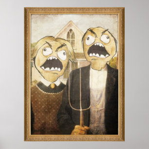 Poster Rage Face Mème Face Comique Classy Peinture