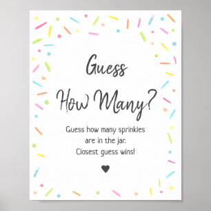 Poster Rainbow Baby Sprinkle Devinez Combien De Jeu