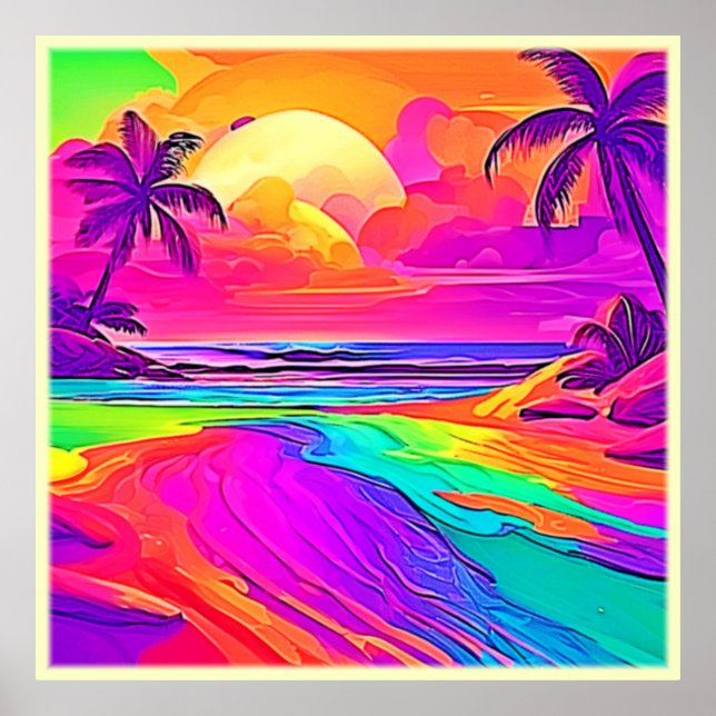 Poster Rainbow Beach : Cartoon Fun (Devant)