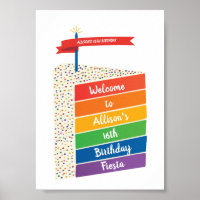 Rainbow Cake Joyeux anniversaire Personnalisé Pers