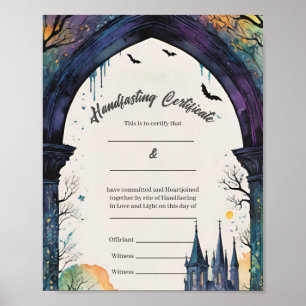 Poster Rainbow Castle Garden Path Handfasting Certificate