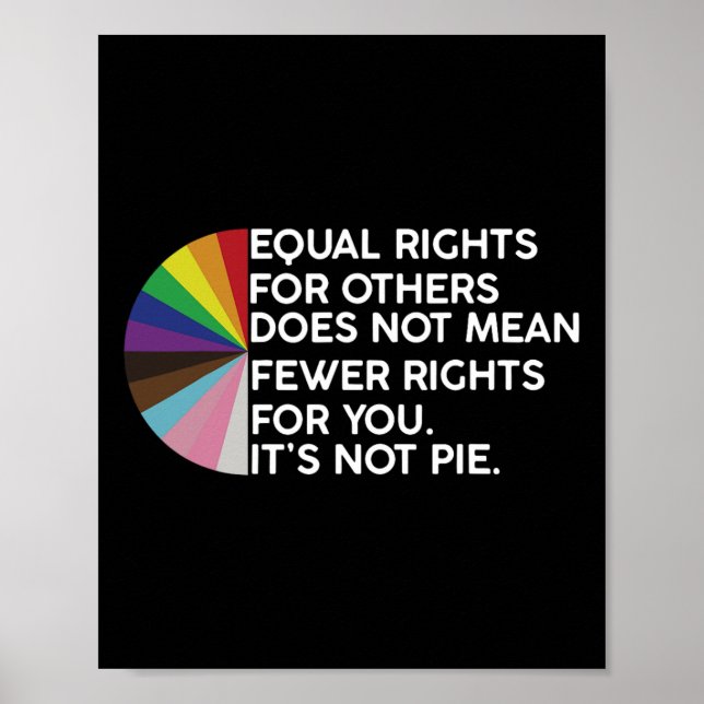 Poster Rainbow Égalité des droits C'est pas à la tarte Lg (Devant)