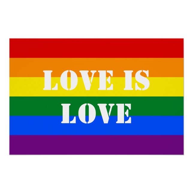 Poster Rainbow Flag Gay pride LGBTQ L'amour est amour (Devant)