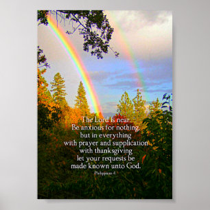 Poster Rainbow Forest Écriture chrétienne Bible Verse