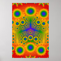 Poster: Rainbow Fractal Explosions: Vector Art