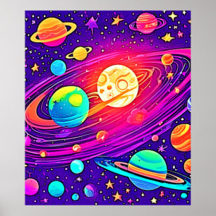 Poster Rainbow Galaxy : Cartoon Fun