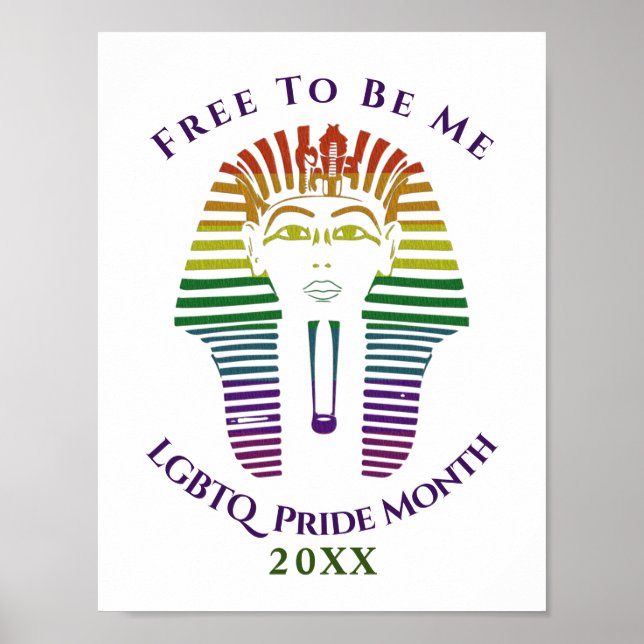 Poster Rainbow Gay LGBTQ Pride Mois Libre D'Être Moi (Devant)