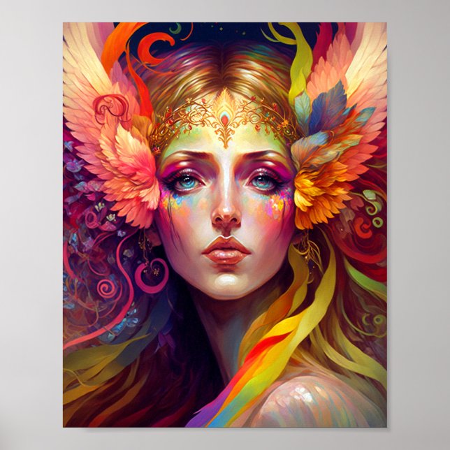 Poster Rainbow Goddess Imaginaire Art (Devant)
