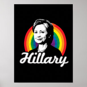 Poster Rainbow Hillary - LGBT Politics -