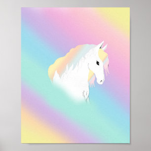 Poster Rainbow Horse Unicorn Equestrium Girly