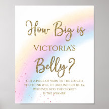 Rainbow How Big is Mommys Belly Baby shower Jeu