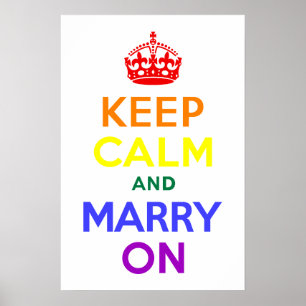 Poster Rainbow Keep Calm and Marry On