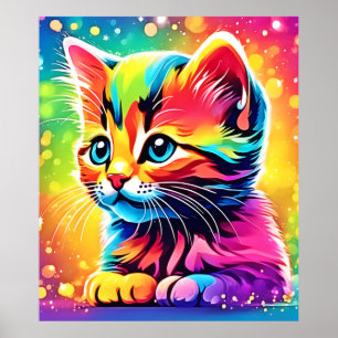 Poster Rainbow Kitten Dream