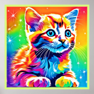 Poster Rainbow Kitten Dreams